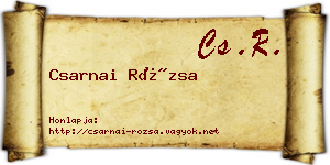 Csarnai Rózsa névjegykártya