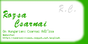 rozsa csarnai business card